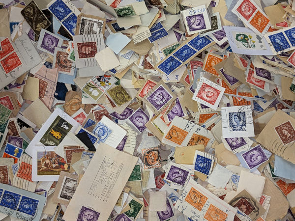 UK pre-decimal stamps on paper